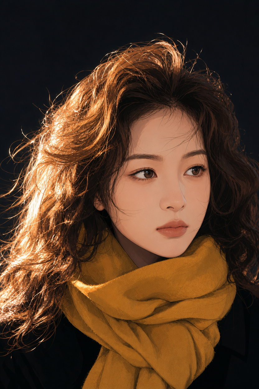 The same portrait restyled with the Anime AI photo filter